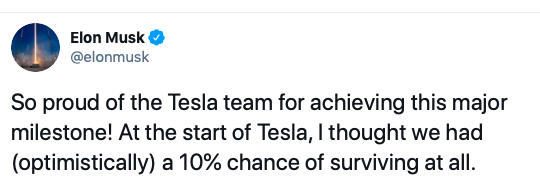 Musk festeggia