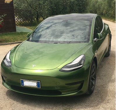 la mia Tesla green