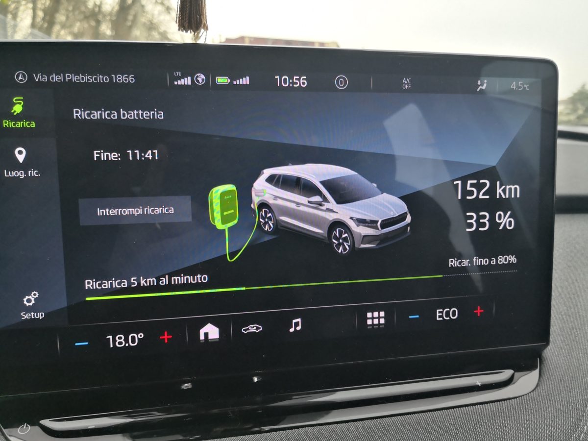 skoda enyaq ricarica