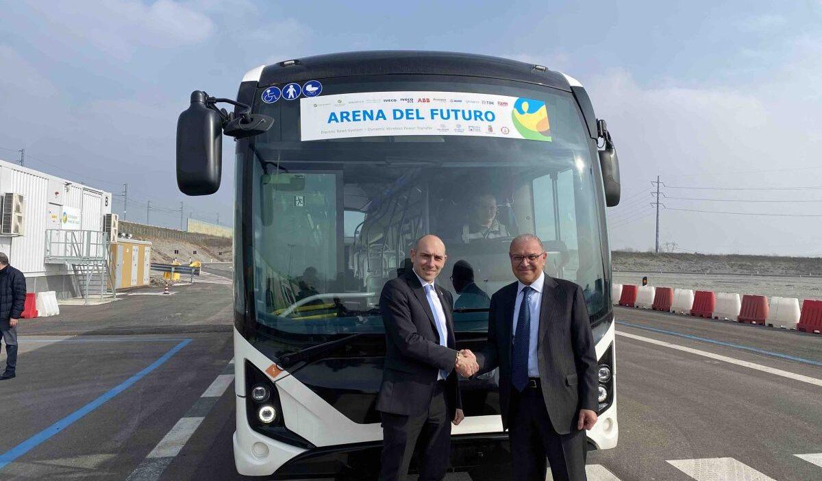 Arena del Futuro, il senatore Alessandro Morelli e il presidente di Brebemi, Francesco Bettoni