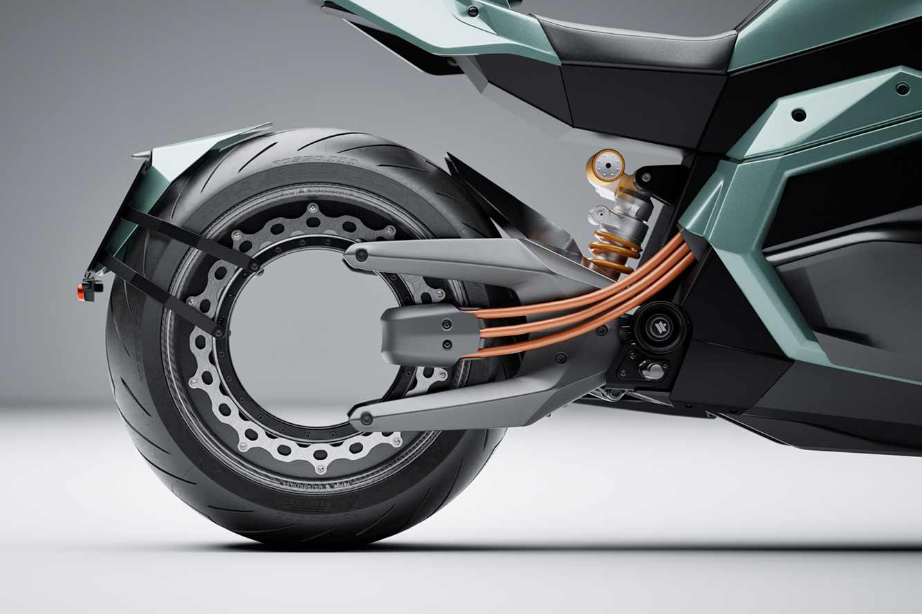 Un particolare della ruota senza mozzo della TS Ultra