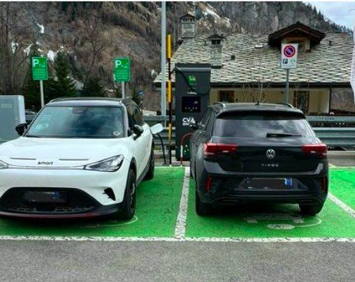 parcheggiare nelle ricariche a Courmayeur 