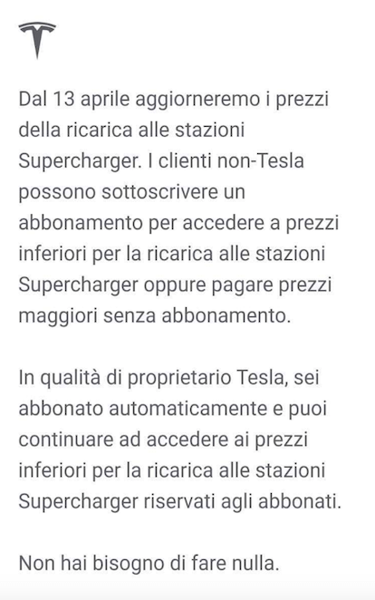 Tesla aggiorna i prezzi