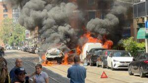 auto elettrica incendio