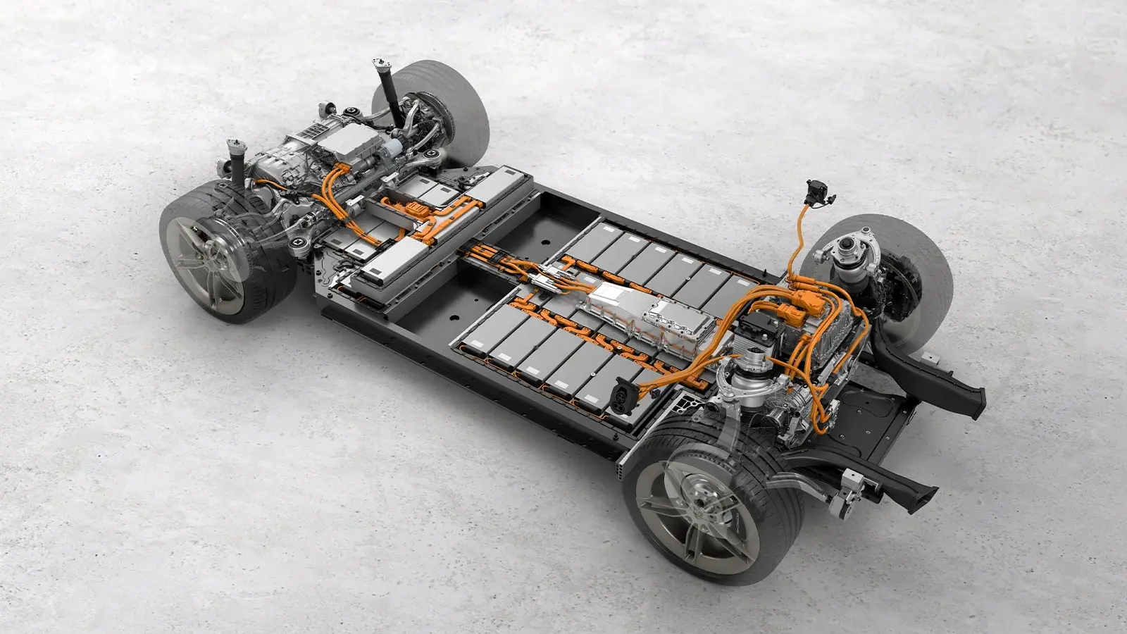 lo schema di un'auto elettrica con le batterie nel pianale battery passport