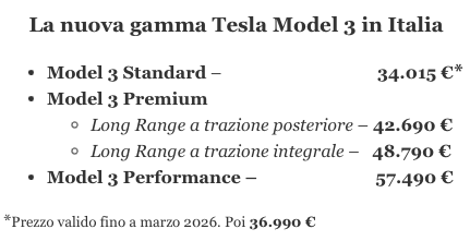 Model 3 versione base