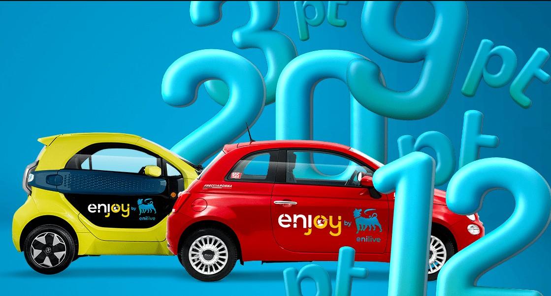 La piccola YoYo elettrica e la Fiat 500 termica: le due auto del car sharing Enjoy