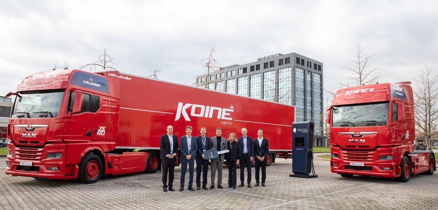 La cerimonia di consegna dei due nuovi MAN eTGX elettrici MAN Sanpellegrino