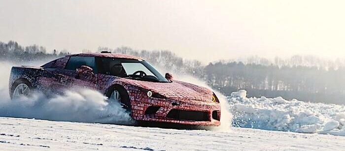 L'elettrica SC01 alle prese con i primi test di collaudo invernali SC01 elettrica sportiva