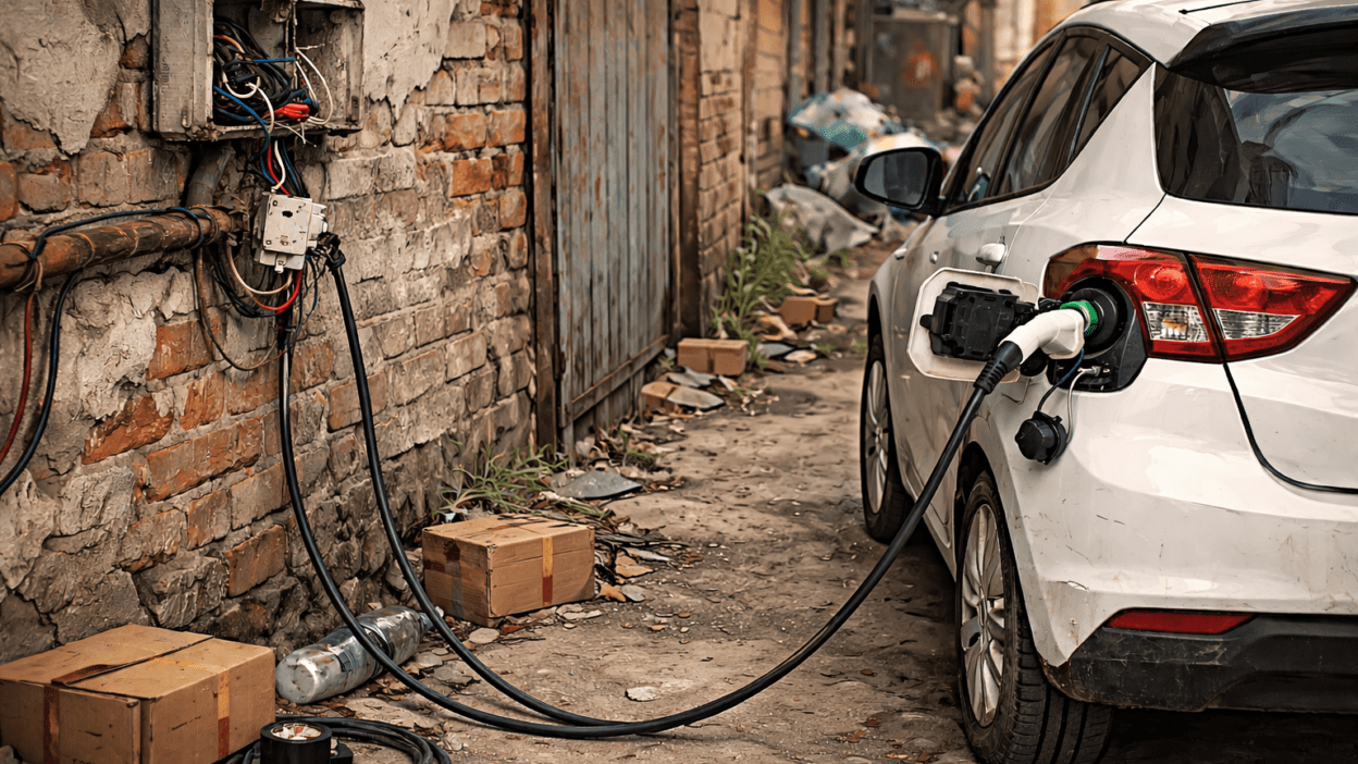 ricarica con corrente rubata