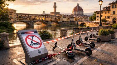 Stop ai monopattini in sharing a Firenze