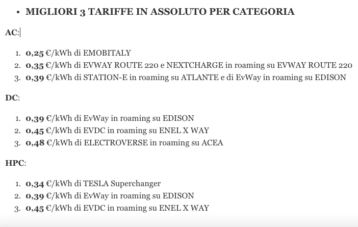 le ricariche meno costose