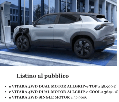 prezzi suzuki evitara