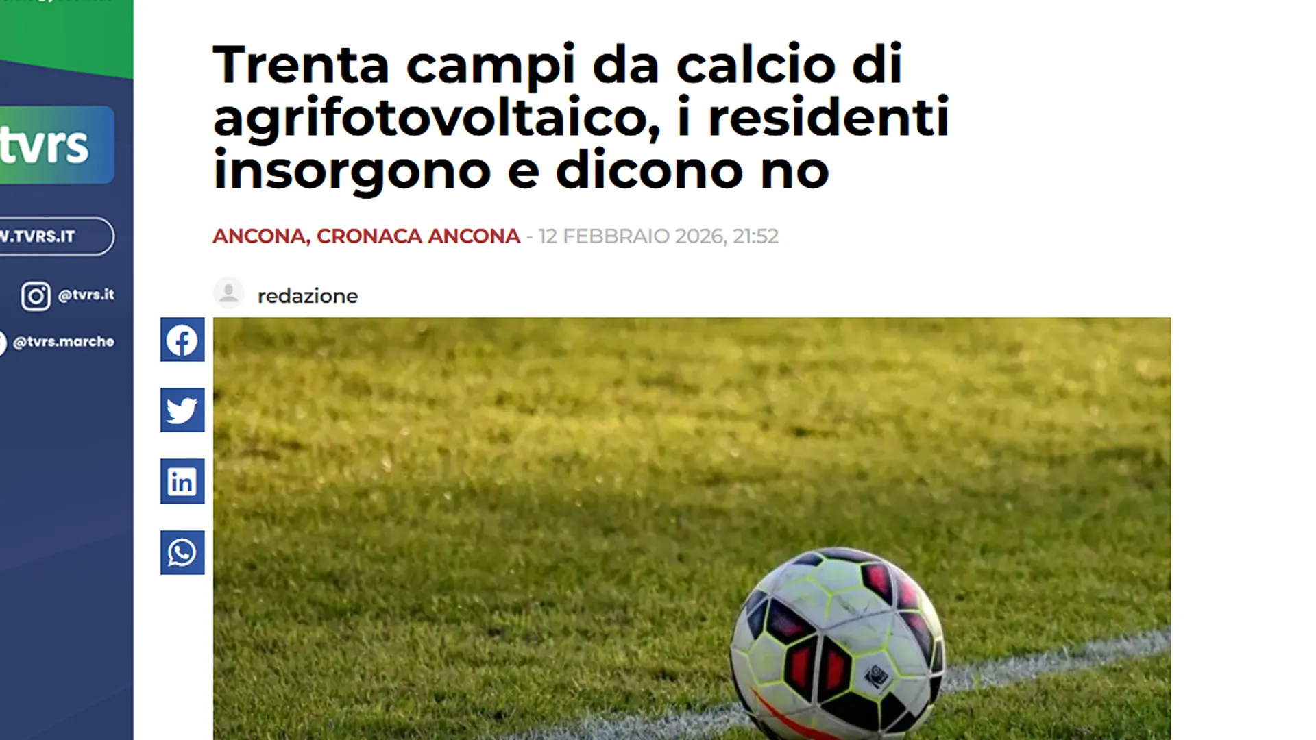 Eolico effetto Fiorello Titolo su fotovoltaico dove l'unità di misura è il campo da calcio 