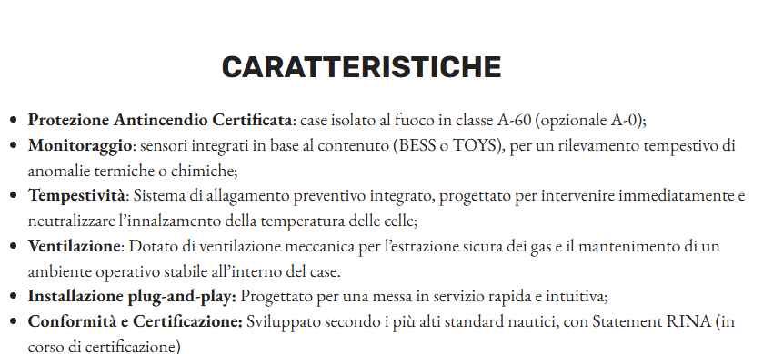 scheda tecnica Le principali caratteristiche del SSC