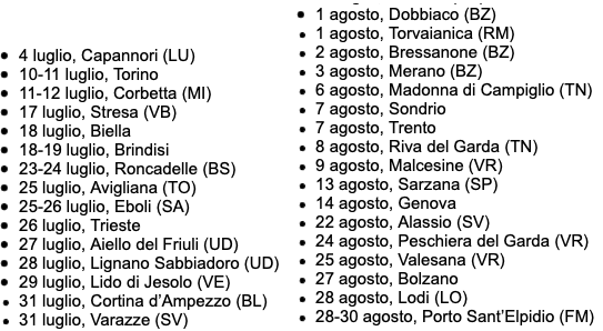summer tour di Tesla