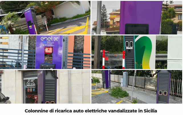 Colonnine sfasciate dai vandali