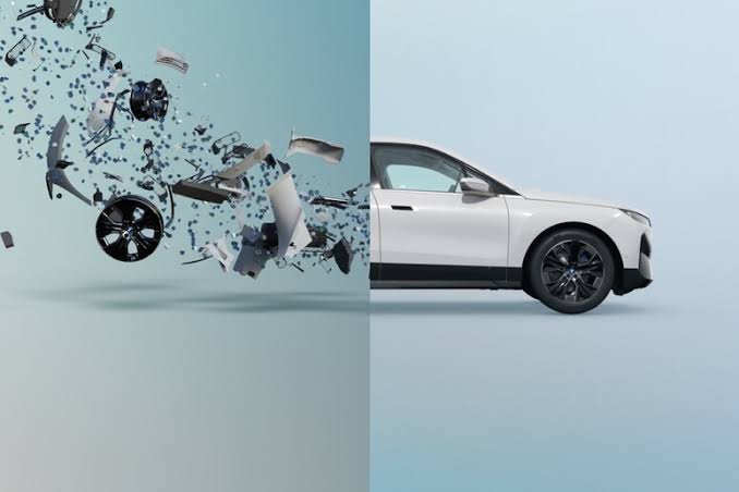 materie prime ricavate da un'auto demolita BMW riciclo