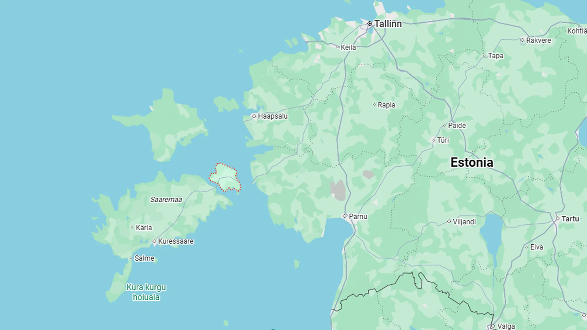 mappa dell'Estonia con l'isola di Saaremaa. Estonia Traghetti