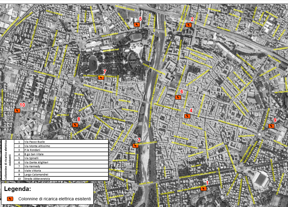 Mappa colonnine Parma