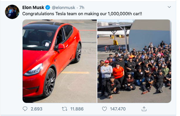 Un milione di Tesla